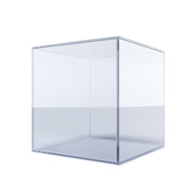 Empty glass cube clipart