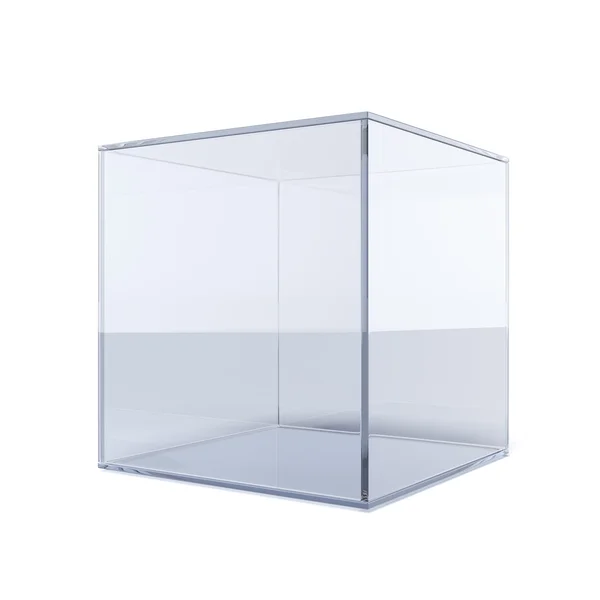 Tomma glas cube — Stockfoto