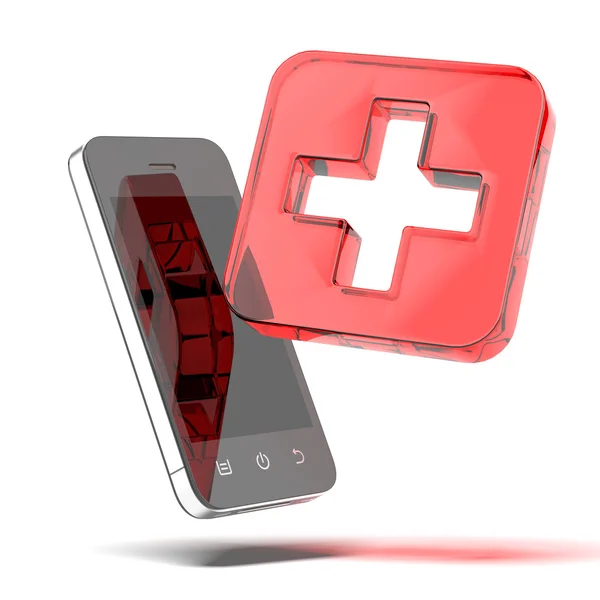 Icono médico de primeros auxilios con la tableta —  Fotos de Stock