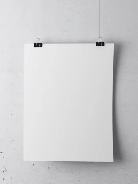 Papier na białej ścianie — Zdjęcie stockowe