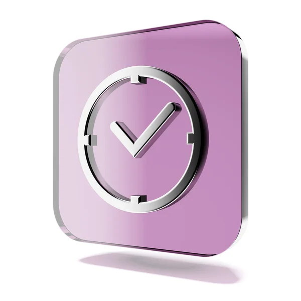 Icono reloj púrpura — Foto de Stock