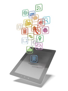 Internet simgeleri ile tablet