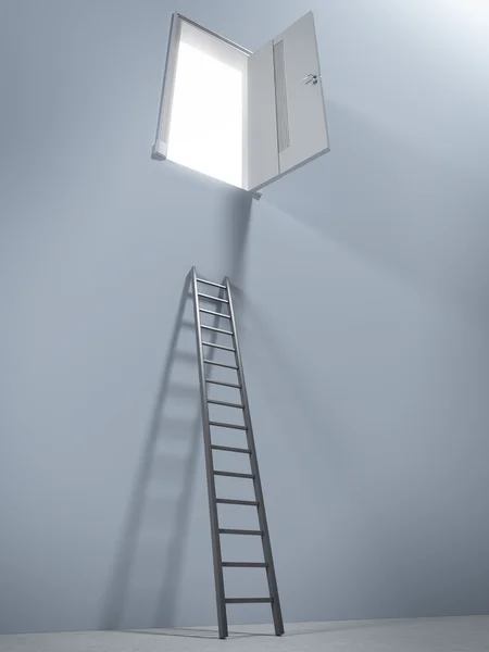 Kleine ladder en deur — Stockfoto