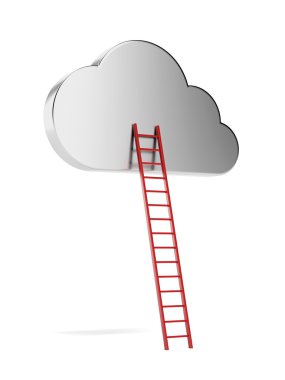 Kırmızı merdivenle bulut