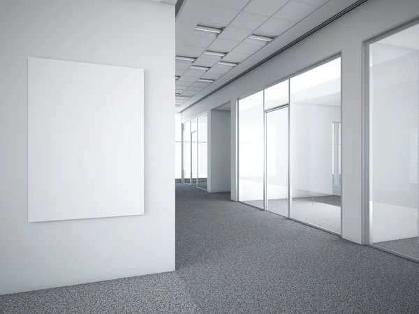 Office interior with white frame — Stock Photo, Image
