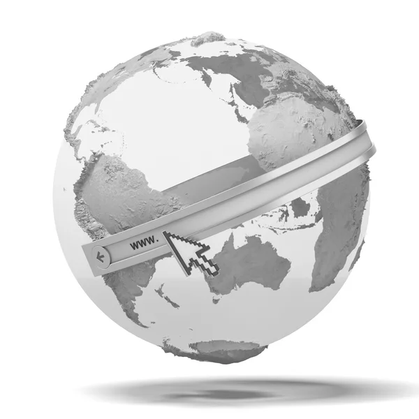 Globe with internet adress — Stock Photo, Image