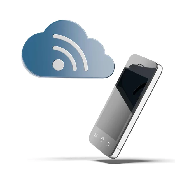 Smartphone met cloud — Stockfoto