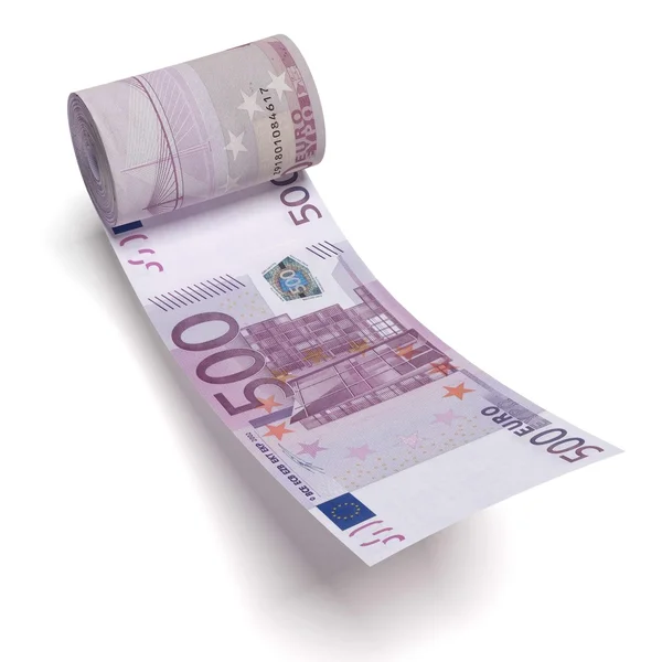 Rolled pack of euros — Stock Photo, Image