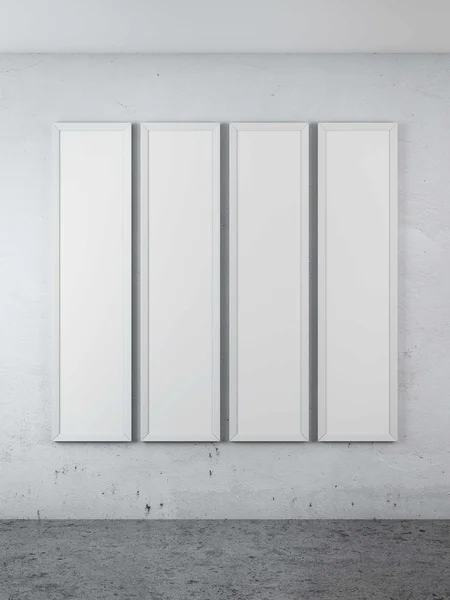 Quatro cartazes em branco — Fotografia de Stock