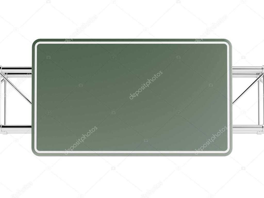 Green highway sign isolated on white