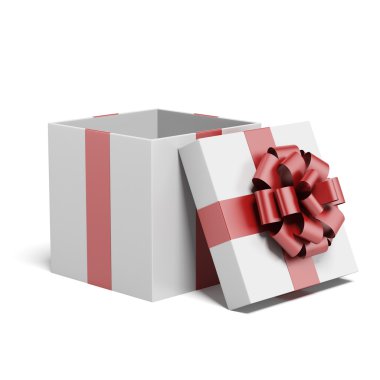 Kırmızı kurdeleli hediye kutusu