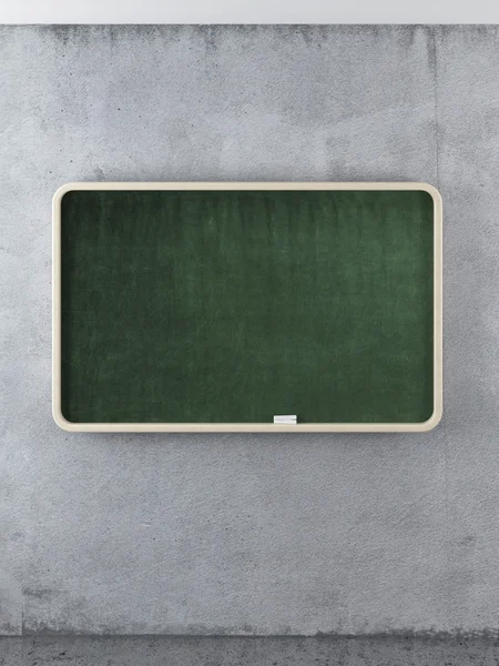 Empty chalk board on the concrete wall — Stock Photo, Image