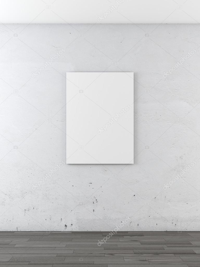 Blank frame on a white wall