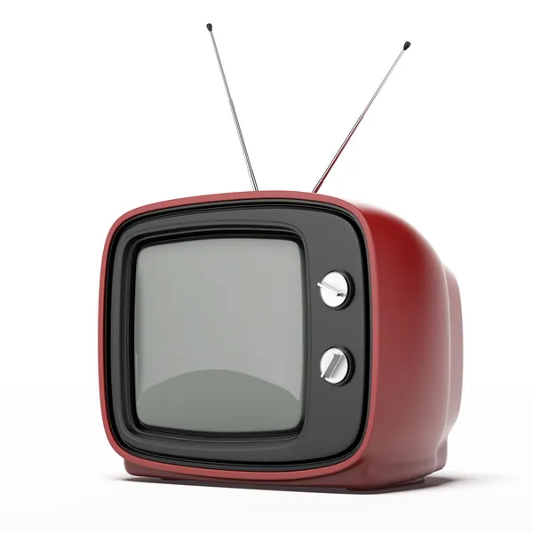 Vintage czerwony tv — Zdjęcie stockowe