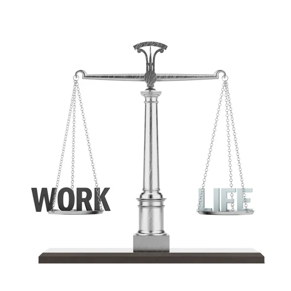Word life and work on scale — Stock Photo, Image