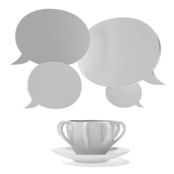 Cup met zeepbel chat — Stockfoto