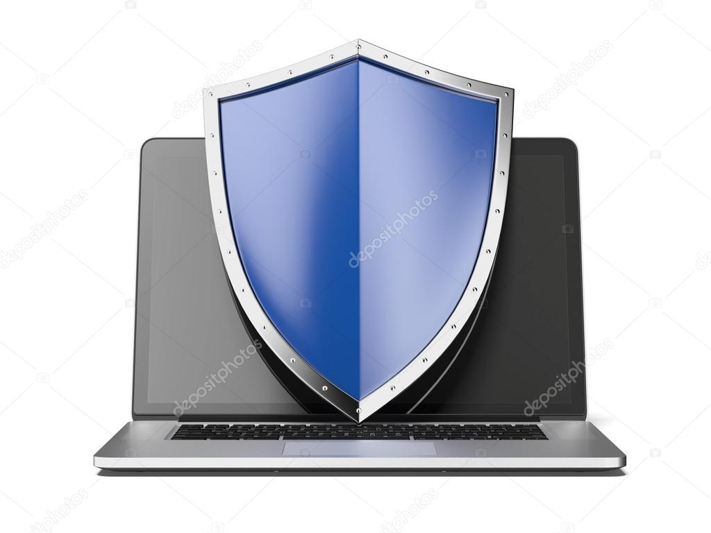 Laptop with shield