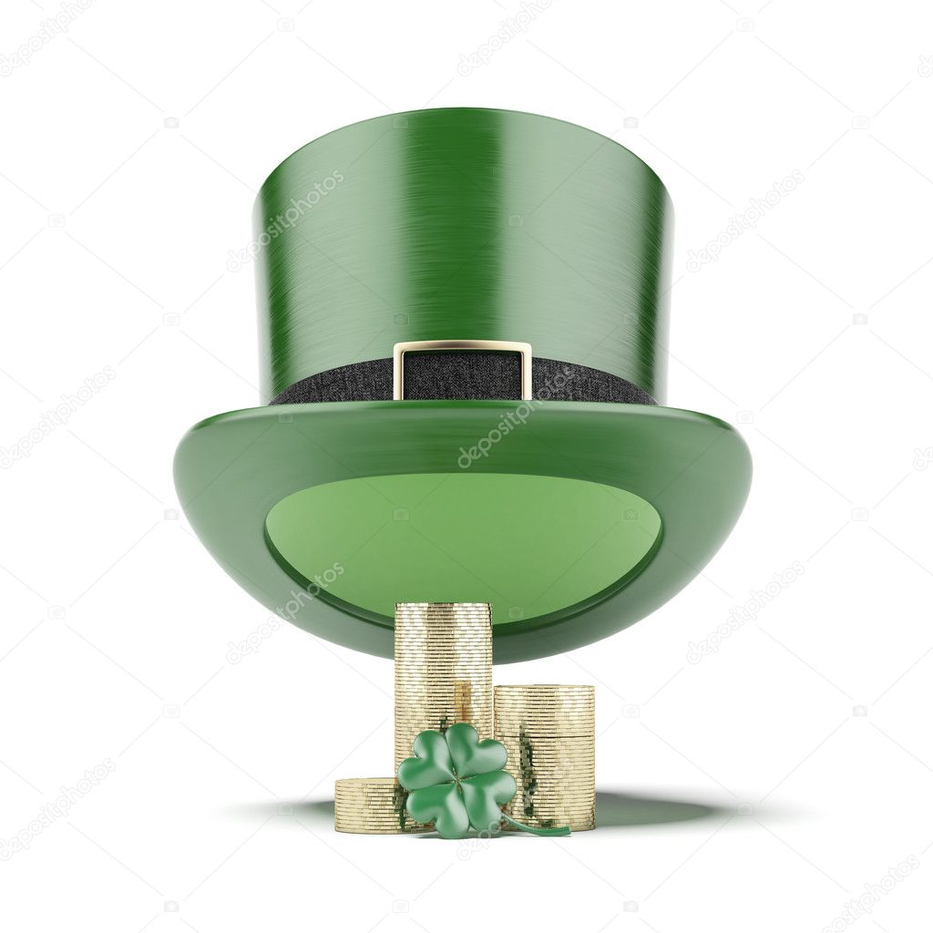Green hat with coins