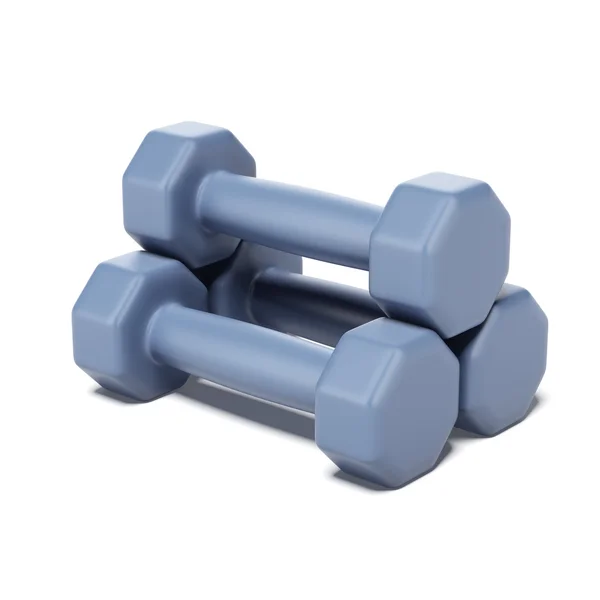 Blue dumbbells — Stock Photo, Image