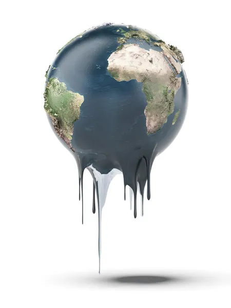 Painted earth globe (Earth map provided by NASA) — Stock Photo, Image