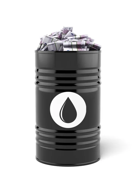 Barrel of oil with euro — Stock Photo, Image