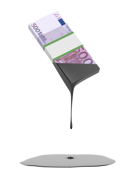 Olaj csöpög eurótól — Stock Fotó