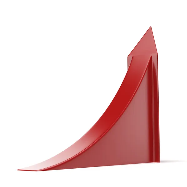 Red ascending arrow — Stock Photo, Image