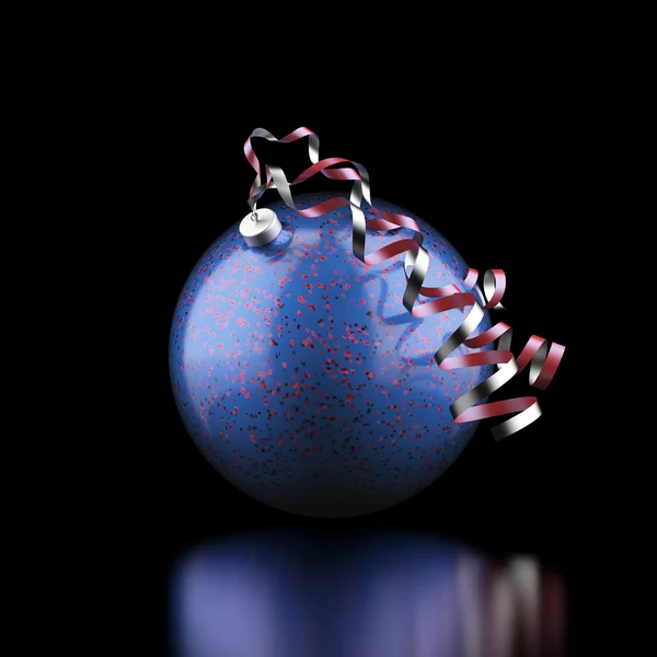 Blaue Weihnachtskugel — Stockfoto