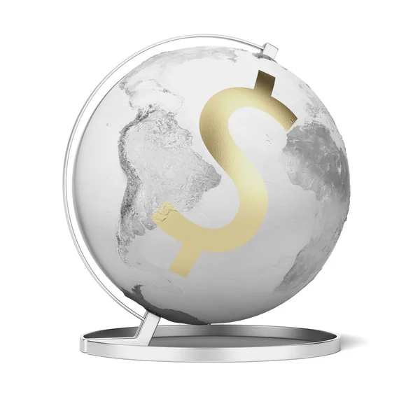 The globe and gold dollar — Stock Photo, Image