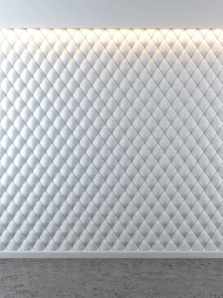 Λευκό πολυτελές εσωτερικό με δερμάτινα τοίχους — Φωτογραφία Αρχείου