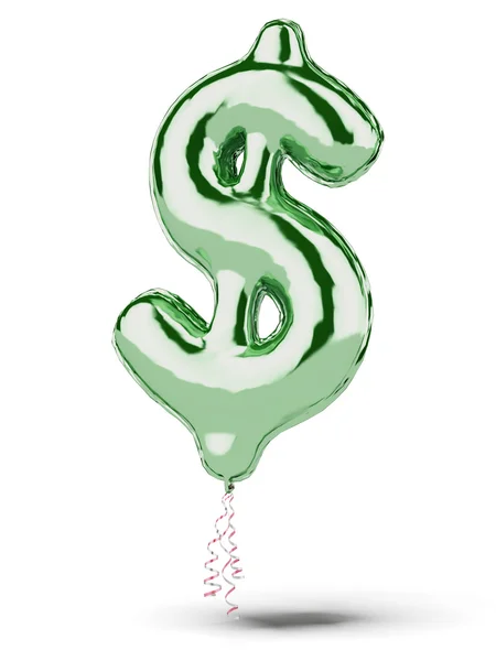 Zielony Dolar balon — Zdjęcie stockowe