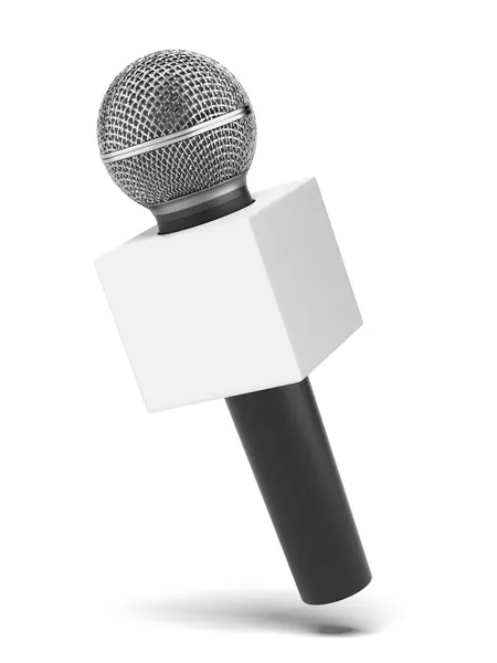 Microphone with copy space box — Stock Photo, Image
