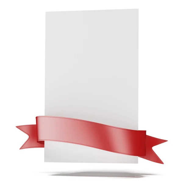 Banner with red ribbon — Stock Photo, Image