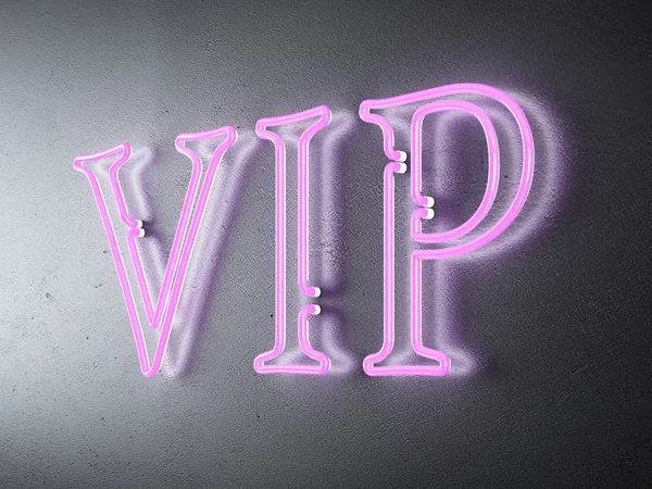 Neon znak dla VIP-ów — Zdjęcie stockowe