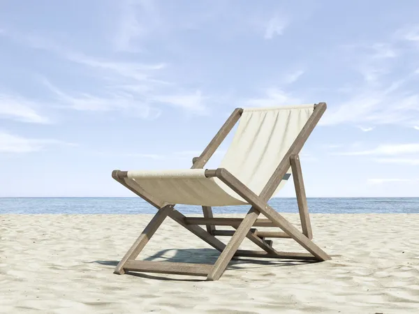 Chaise longue na praia — Fotografia de Stock