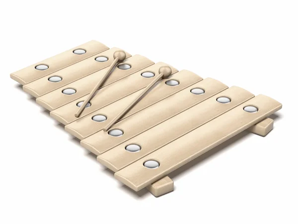 Xilofono classico in legno con mazzuole — Foto Stock