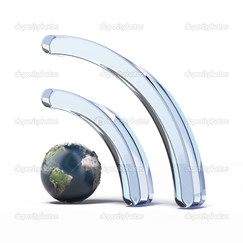 Wifi wireless icon with earth