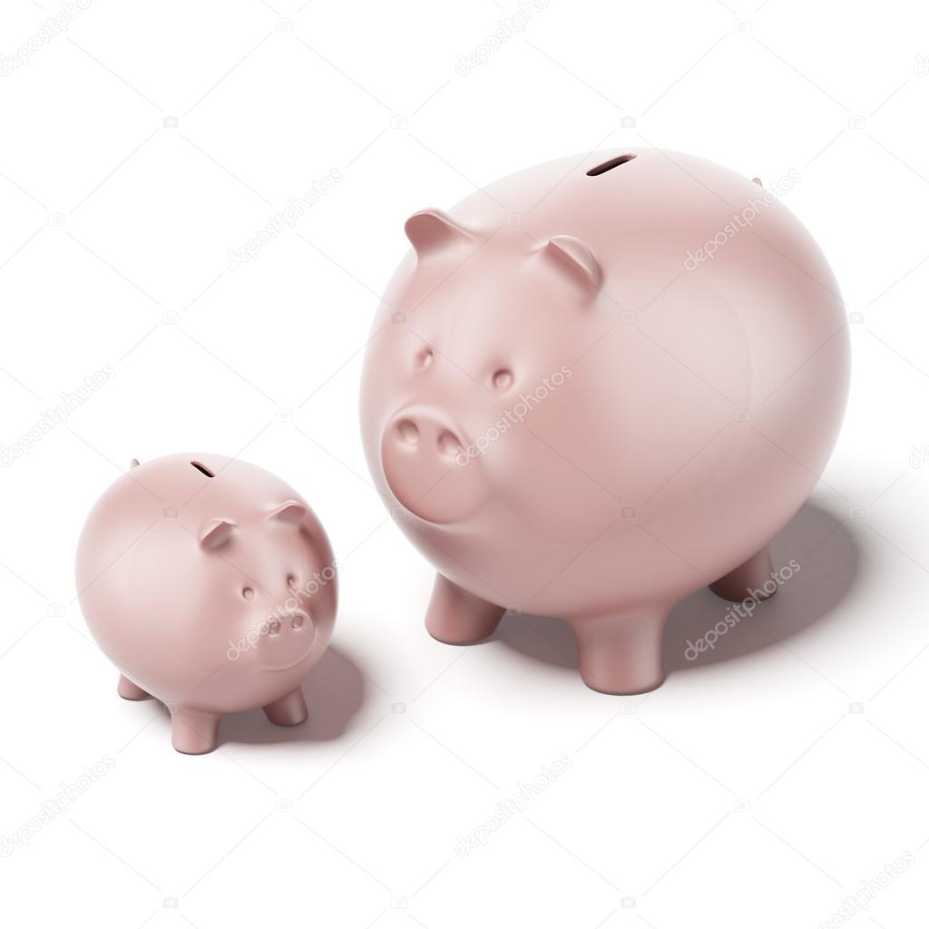 Small and big piggy banks