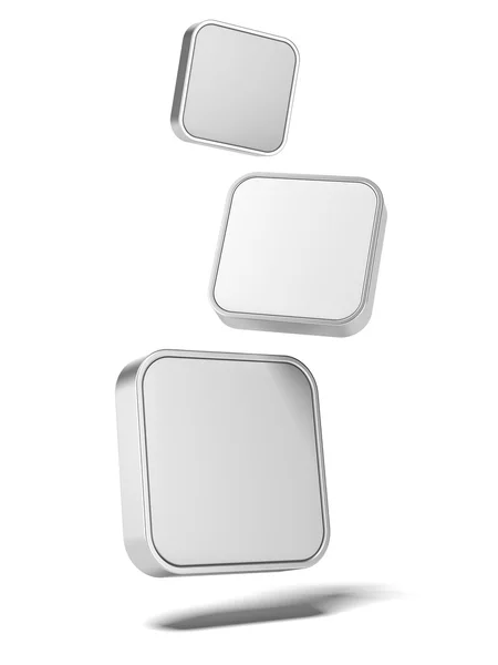 Tres iconos de metal de aplicación —  Fotos de Stock
