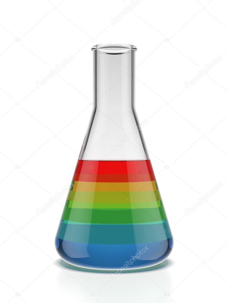 Color samples into a flask