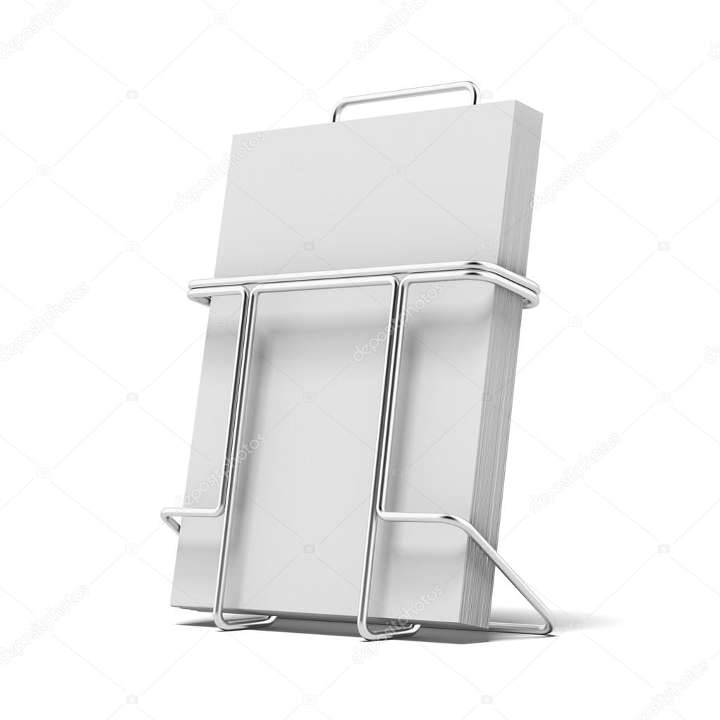 Metal box holder for leaflets