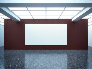 kırmızı duvar ile parlak boş Galerisi iç