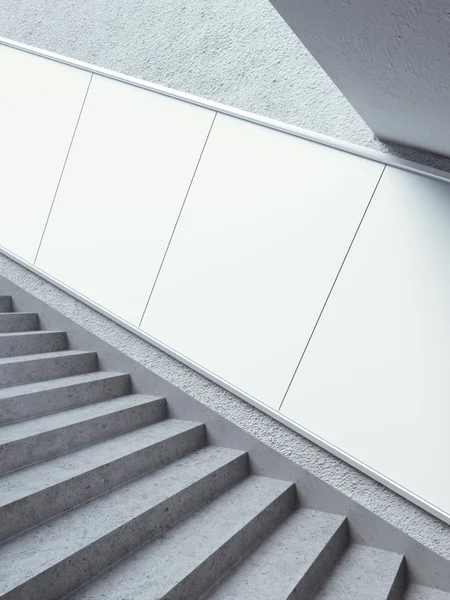 Long billboard on the  wall with steps — Stock Photo, Image