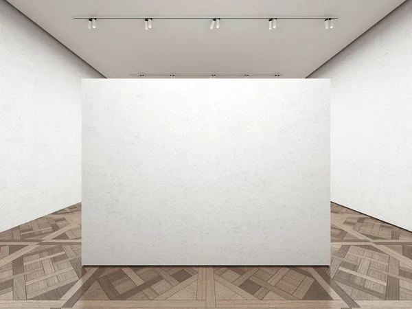 Lege kunstgalerie met witte muur — Stockfoto