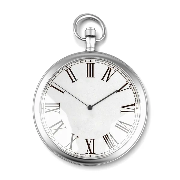 Relógio de bolso de prata — Fotografia de Stock