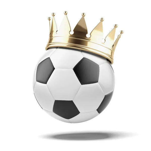 Soccer ball with a golden crown — Stock Photo, Image