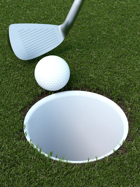 Golf con pelota y putter — Foto de Stock