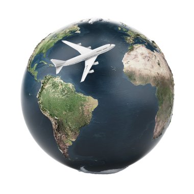uçak seyahat (nasa tarafından sağlanan earth harita)