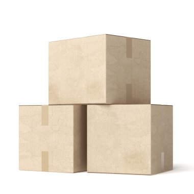 Stack of cardboard moving boxes clipart