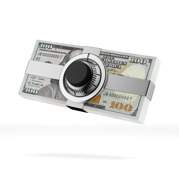 Dollar biljetten met lock — Stockfoto